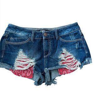 REWASH RIPPED CUT-OFF DENIM SHORTS SIZE 3 (26)